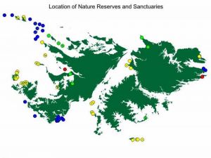fig 1. Nature reserves and sanctuaries in the Falkland Islands