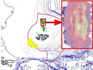 Fig.1. Map showing restricted area tested by drilling program in 1998