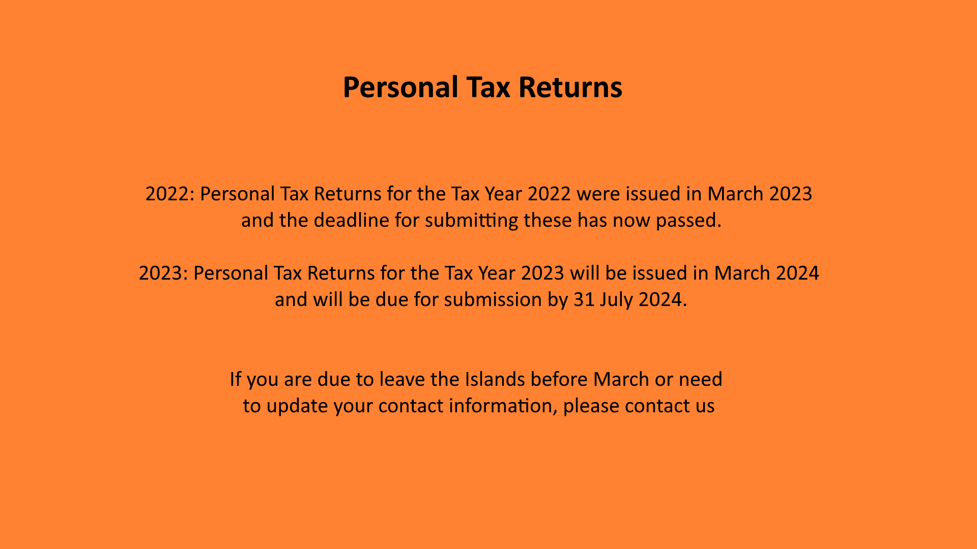 Personal Tax Returns