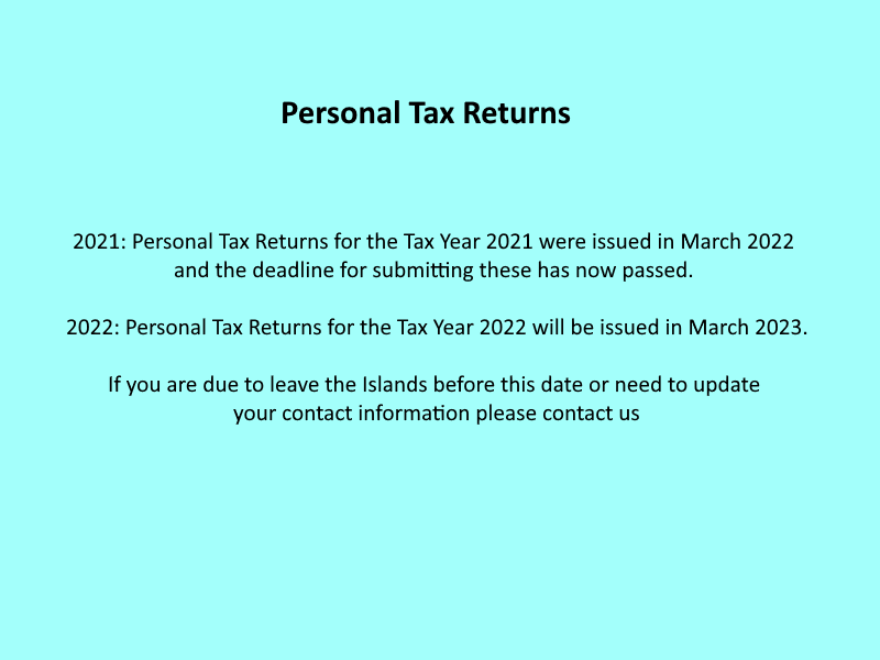 2021 Personal Tax Returns